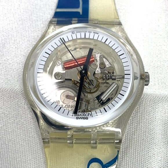 Swatch Daimler Chrysler Vintage Collectible Promotional Wristwatch Clear/Blue - Picture 3 of 13